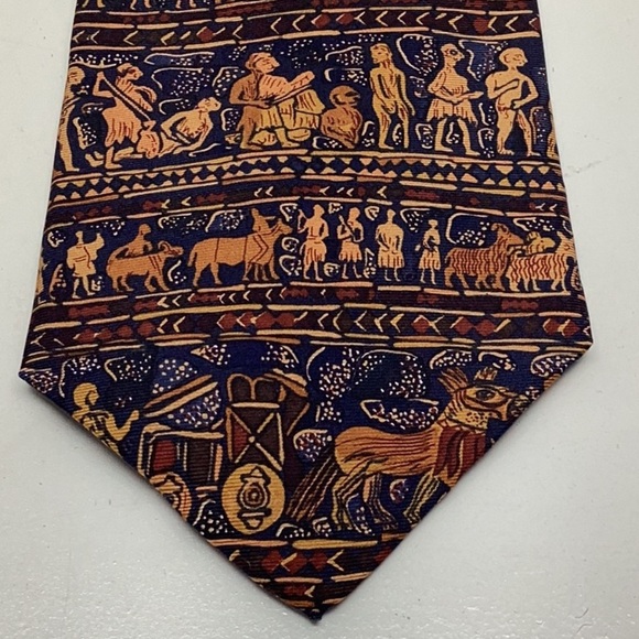 VINTAGE Alynn “Ancient Art” Mesopotamia Silk Tie - Picture 1 of 10